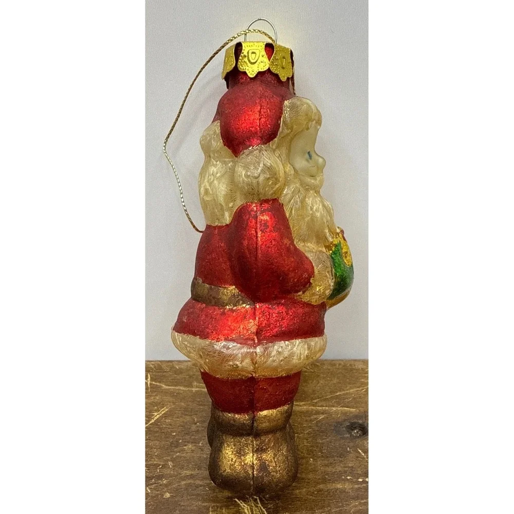 Vintage Japan Santa Ornament Blown Glass 5